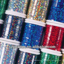 fil de broderie polyester coloré de fils métalliques